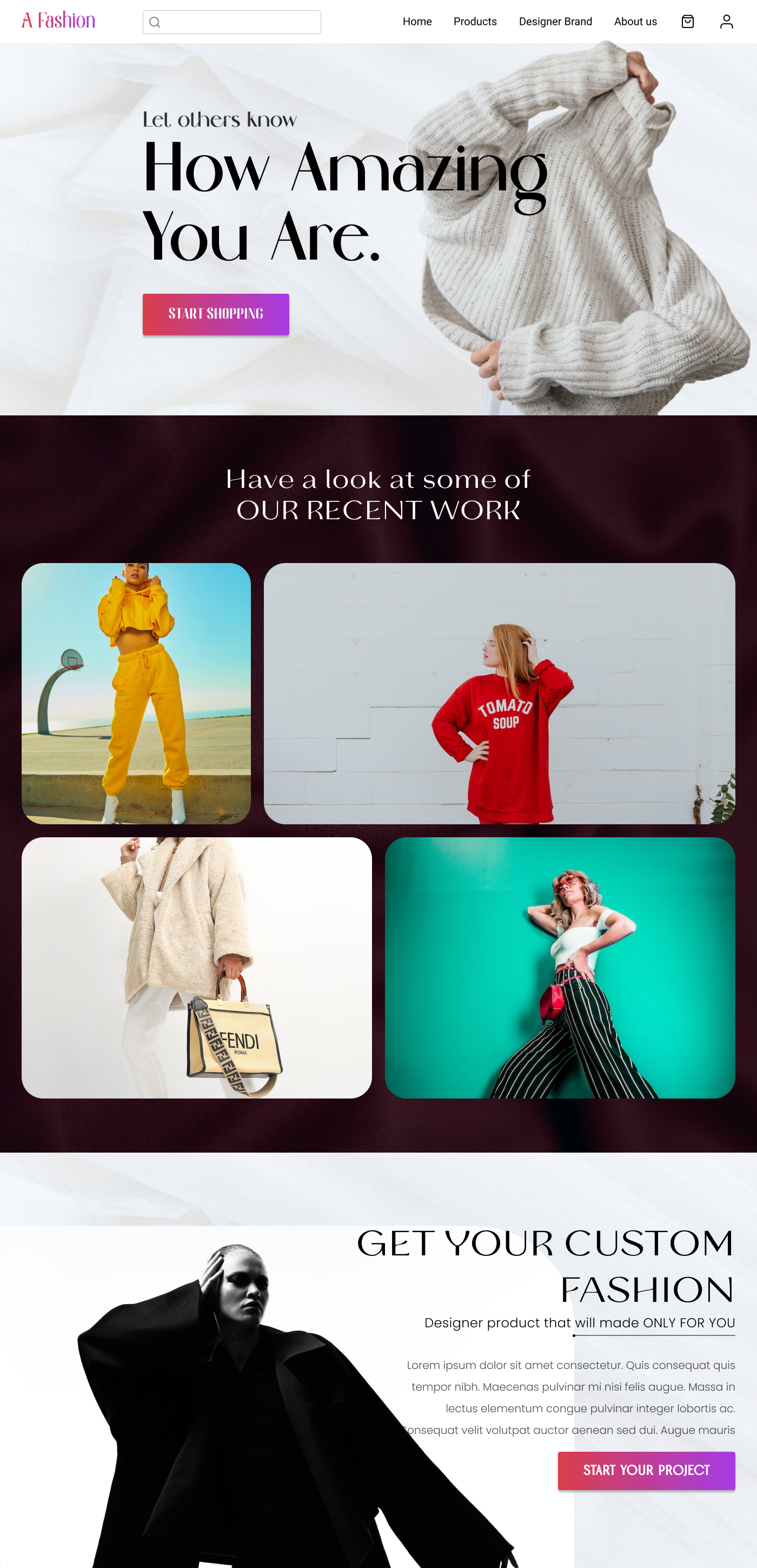 Landing Page Design for Fashion Brand adobe xd ecommerce figma graphic design landing page landing page design recent ui design ui ui design web design