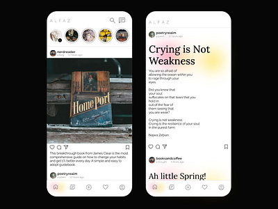 Social Media App for Book Community app mobile social media app ui ux