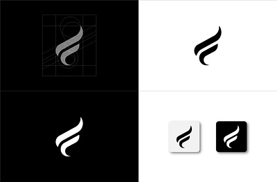 F + Wing monogram logo in golden ratio brandidentity branding design f logo graphicdesigner logo logocreator logodesigner logoinspiration logomaker logotypedesign minimal logo modern logo monogram logo