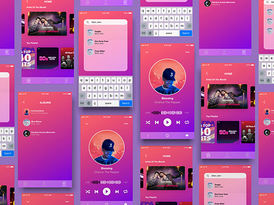 Music App UI Design 2d 3d adobe adobe xd app app design illustration music music player ui user interface ux