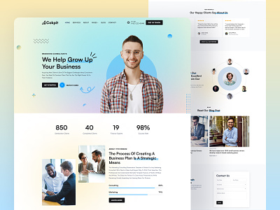 Business Consulting Agency Landing Page agency website business colorful consultant consultation consulting corporate finance financial fleexstudio gradient homepage landing page uiux web design
