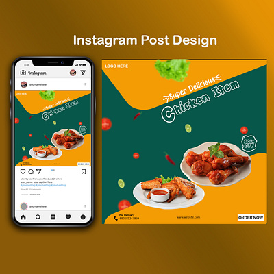 Instagram Post Design advertising design chicken creative design design food graphic design instagram post instagram post design social media social media marketing