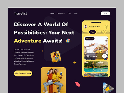 Travel Website Design | Header branding landing page design travel travel landing page travel ui travel ux travel web design travel website ui web design website design