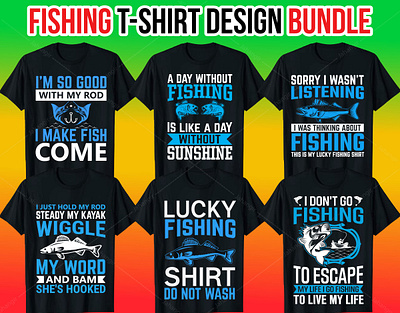 Fishing T-Shirt Design Bundle branding design graphic design illustration logo tshirtdesign typography vector