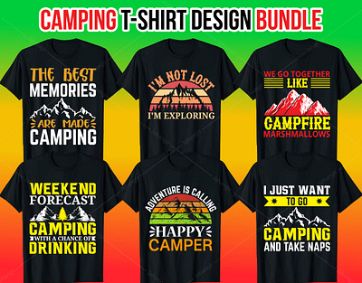 Hiking T-Shirt Design Bundle branding design graphic design illustration logo tshirtdesign typography vector