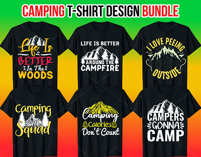 Hiking T-Shirt Design Bundle branding design graphic design illustration logo tshirtdesign typography ui ux vector