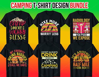 Hiking T-Shirt Design Bundle branding design graphic design illustration logo tshirtdesign typography vector