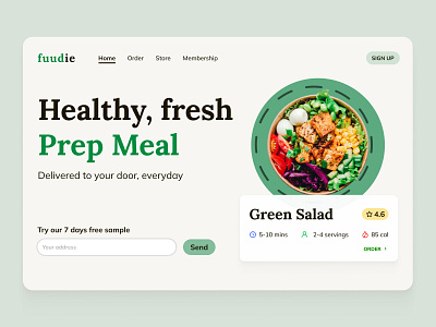 Healthy Meal Website design food health healthy meal meat mobile ui ux vegan vegetable vegetarian website