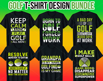 Golf T-Shirt Design Bundle branding design golf graphic design illustration logo pngdesign scg svgdesign tshirt tshirtdesign tshirtdesignbundle typography vector