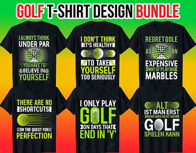 Golf T-Shirt Design Bundle branding design graphic design illustration logo tshirtdesign typography ui ux vector