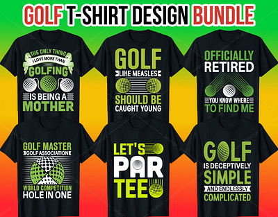 Golf T-Shirt Design Bundle branding design graphic design illustration logo tshirtdesign typography vector