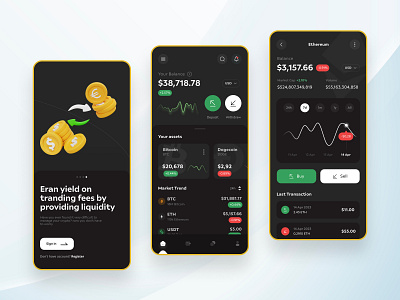 Coin - Financial Wallet Mobile App app bank banking bit coin blockchain branding coin wallet crypto ethereum finance app mobile mobile app ui ux