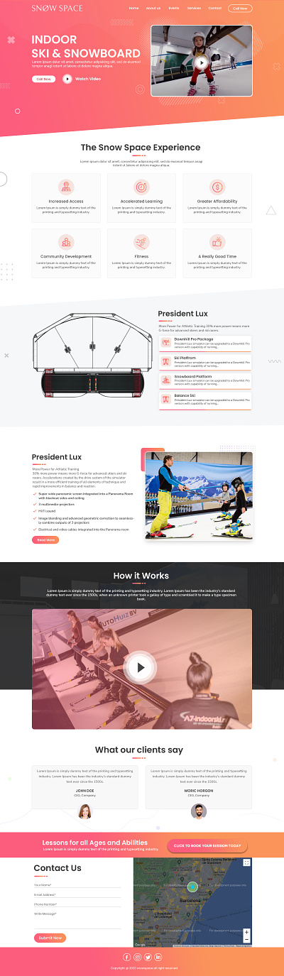 Indoor Snow Board design graphic graphic design landing page ux design web