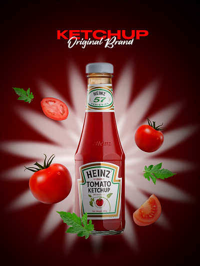 Yummy..!! Tomato Ketchup Advertise Poster branding design graphic design illustration logo vector