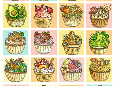 Ultimate Cupcake Collection birthday card cupcake art food art greeting card greeting card artist illustration illustrator jigsaw puzzle jigsaw puzzle art jigsaw puzzle artist marker art missouri pastels saint louis stl sweet treat union vibrant washington whimsical