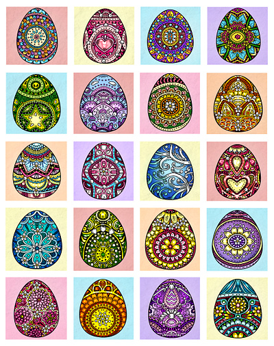 Intricate Easter Egg Collection collage design drawing easter egg art illustration illustrator ink jigsaw puzzle art jigsaw puzzle artist line art line drawing marker artist missouri montage pen and ink saint louis ukrainian easter eggs whimsical whimsy