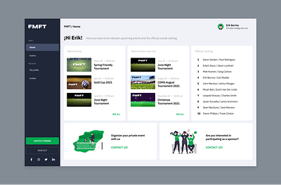 Sports tournaments platform app design ui ux