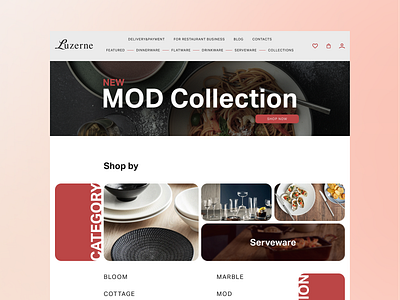 Ceramics store website redesign concept e commerce landing uiux web design