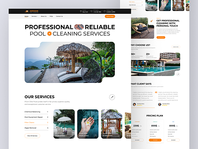 Cleaning service website template business clean cleaning service house cleaning interface design landing page maid minimal modern pool cleaning service shopify web simple theme trend trending design ui ux web template website