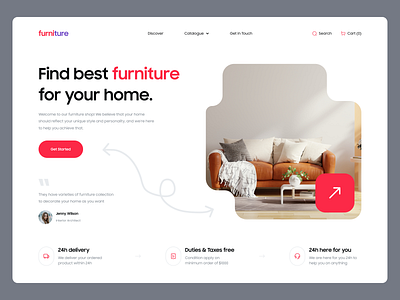 Furniture Web Header abstract design ecommerce furniture web graphic design header header ui minimal online shop popular shot ui ui design ui ux design ux web design web header website