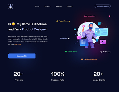 Portfolio Hero-Section logo ui web design