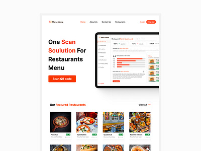 Menu-ware restaurant app dhashboard food graphic design menu restaurant ui uiux website