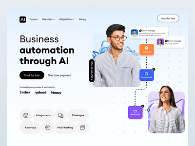 AITech Startup Automation Website ai artificial intelligence automation business design fintech homepage landing landing page nocode payments saas ui ux web webflow webpage website