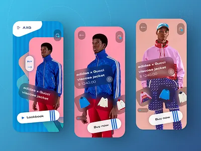adidas x Gucci 2022/23 campaign - mobile app design concept clean designtrends e commerce fashion modern motion graphics typography ui ux