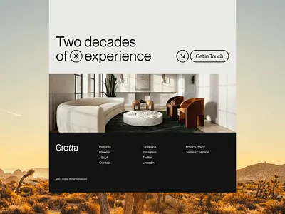 Gretta Architecture Footer Concept | Relume Design League architect architecture clean cta footer design footer footer concept landing page minimal real estate relume relume design league typography ui ui design ux ux design web web design website