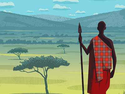 Masai Mara National Park Kenya poster design design graphic design illustration