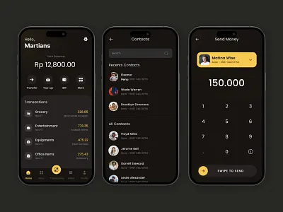 Digital Wallet Application Concept app app design digital wallet application finance fintech mobile mobile bank mobileapp money money app money transfer qr qrcode scan send money transaction transfer ui wallet wallet app