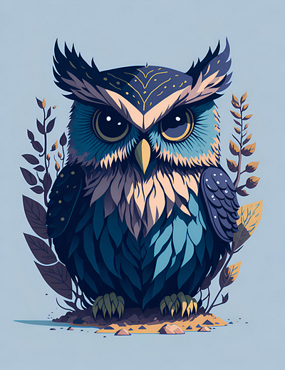 Cute and adorable fantasy owl ai ai image animal graphic design illustration owl vector wildlife