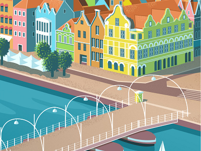 Willemstad, Curaçao Travel Poster design design graphic design illustration