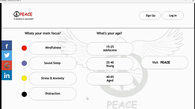 Peace(Meditation Based Web-App) app design illustration ui ux webapp