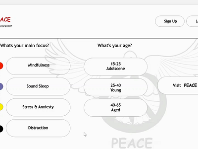 Peace(Meditation Based Web-App) app design illustration ui ux webapp