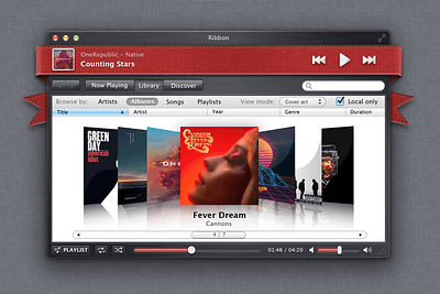 Ribbon Media Player Remastered media player mockup ui