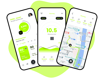 Health tracker app animation branding dashboard design doctor graphic design grpahic heatlth illustration landing page logo running ui ux vector