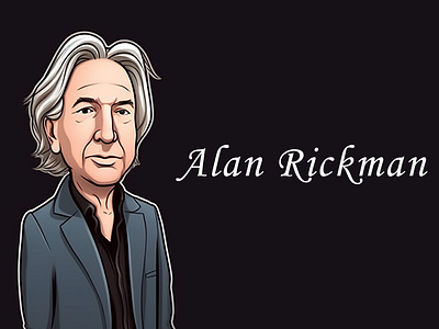 Celebrating Alan Rickman 3d animation beehaya branding cartoon character design digital fiverr freestyle graphic design happy illustration logo mascot motion graphics portrait typography ui vector