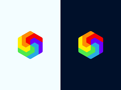 Creative Colorful Hexagonal Logo Brand Concept abstract app branding color colorful concept creative design graphic graphic design hexagonal icon illustration logo mobile app modern rainbow software ui vector