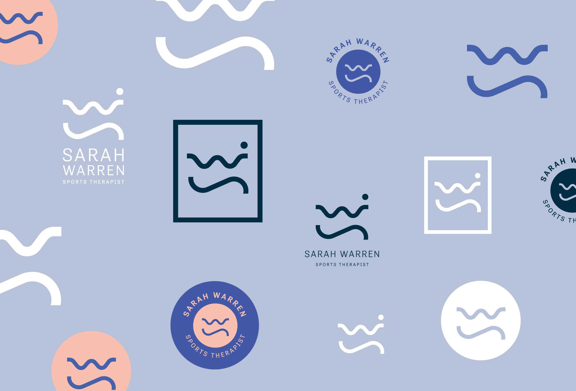 Sarah Warren Sports Therapist branding design devon designer graphic design icon illustration logo pastels physiotherapist sports rehab typography ui vector