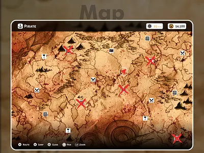 MZ 100dayuichallenge branding dailyui day29 design figma game ui graphic design illustration logo map oldmap pirate tokens ui userinterface vector