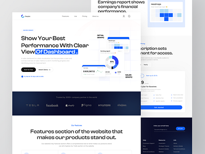 Dasybo - Sales Report Landing Page analytics business clean crm dashboard data design landing page management marketing report saas saas landing page sales sales landing page ui design web web design website website design