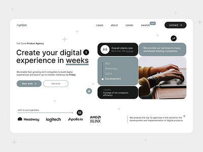 Website UI for Product Agency agency agency design concept design digital agency dribbble landing page main page modern design product agency ui ui design ux uxui web webdesign website