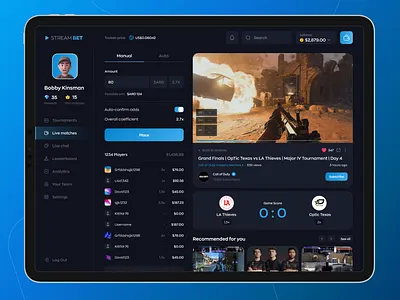 Gaming Betting Platform design gaming gaming interface gaming website ui website