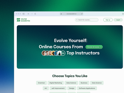 Course academia-Online Course Platform accessibility clean layout course information course platform e learning education educational technology interactive design intuitive design modern design online course registration responsive design simplicity ui usability user friendly ux web design
