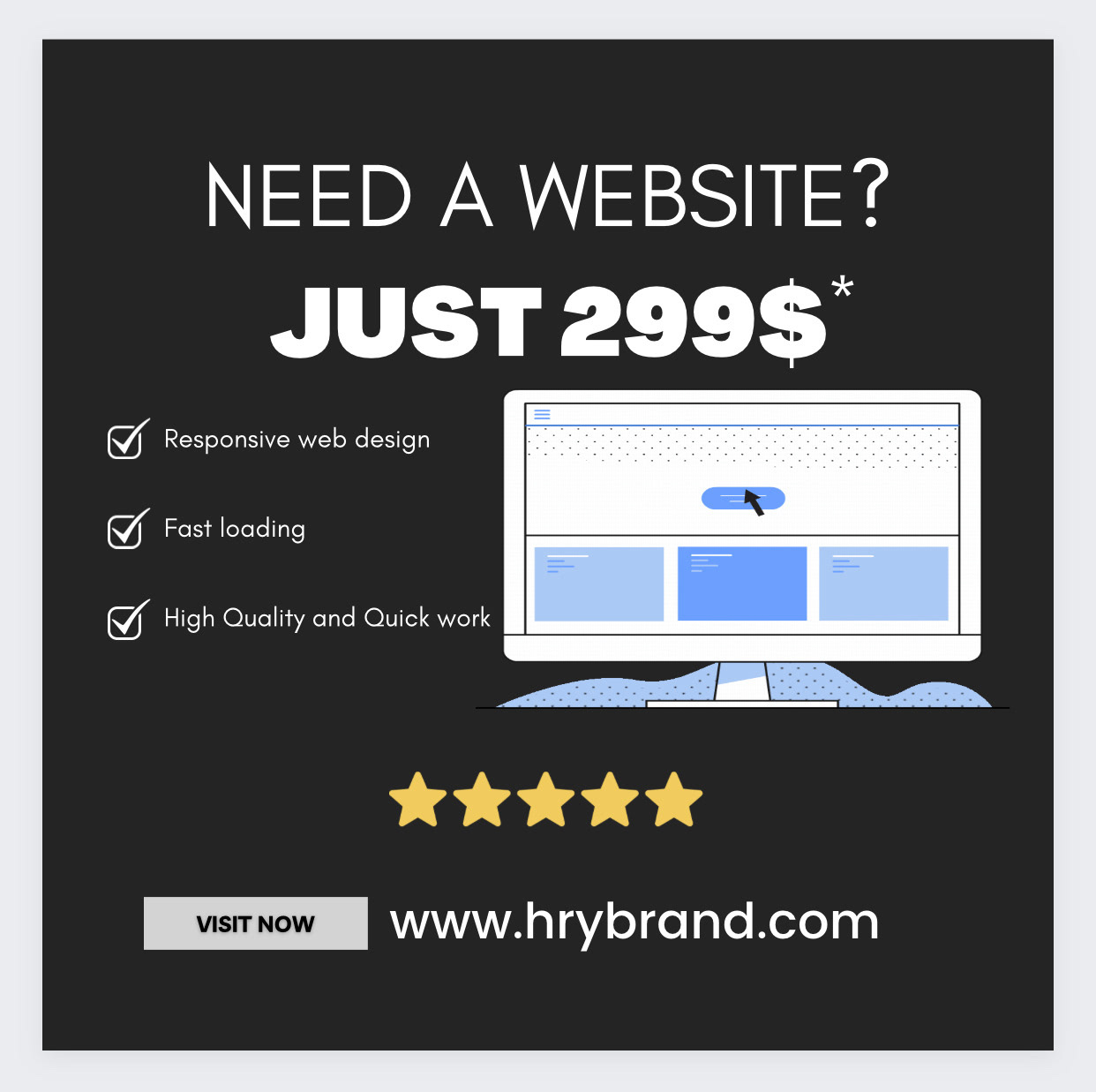 Need a website designer by hrybrand website development and graphic