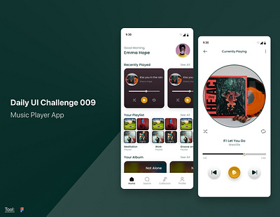 Daily UI 009 :: Music Player app design figma ui