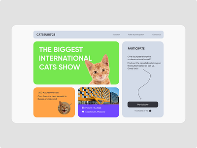 Cat Show Landing Page animals cats design figma illustration typography web design