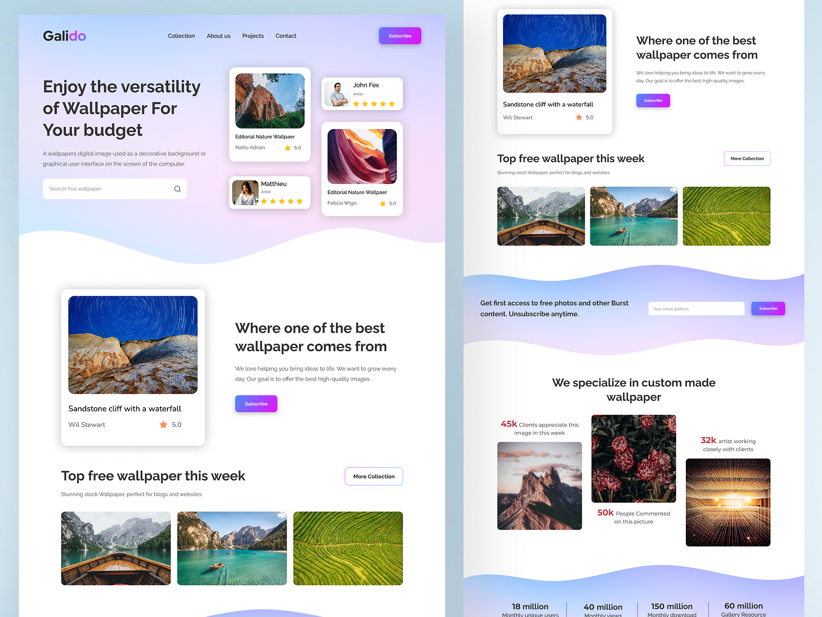 Exploration for Image Stock Landing Page by madhura gaydhane on Dribbble