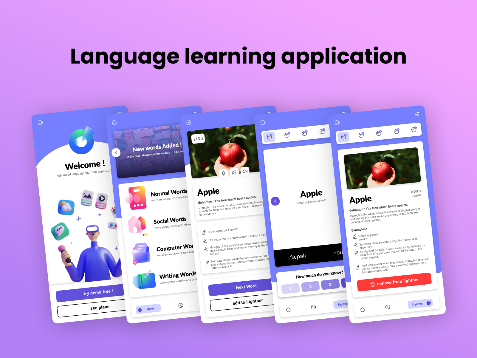 Language learning application by maryam nasrollhi on Dribbble
